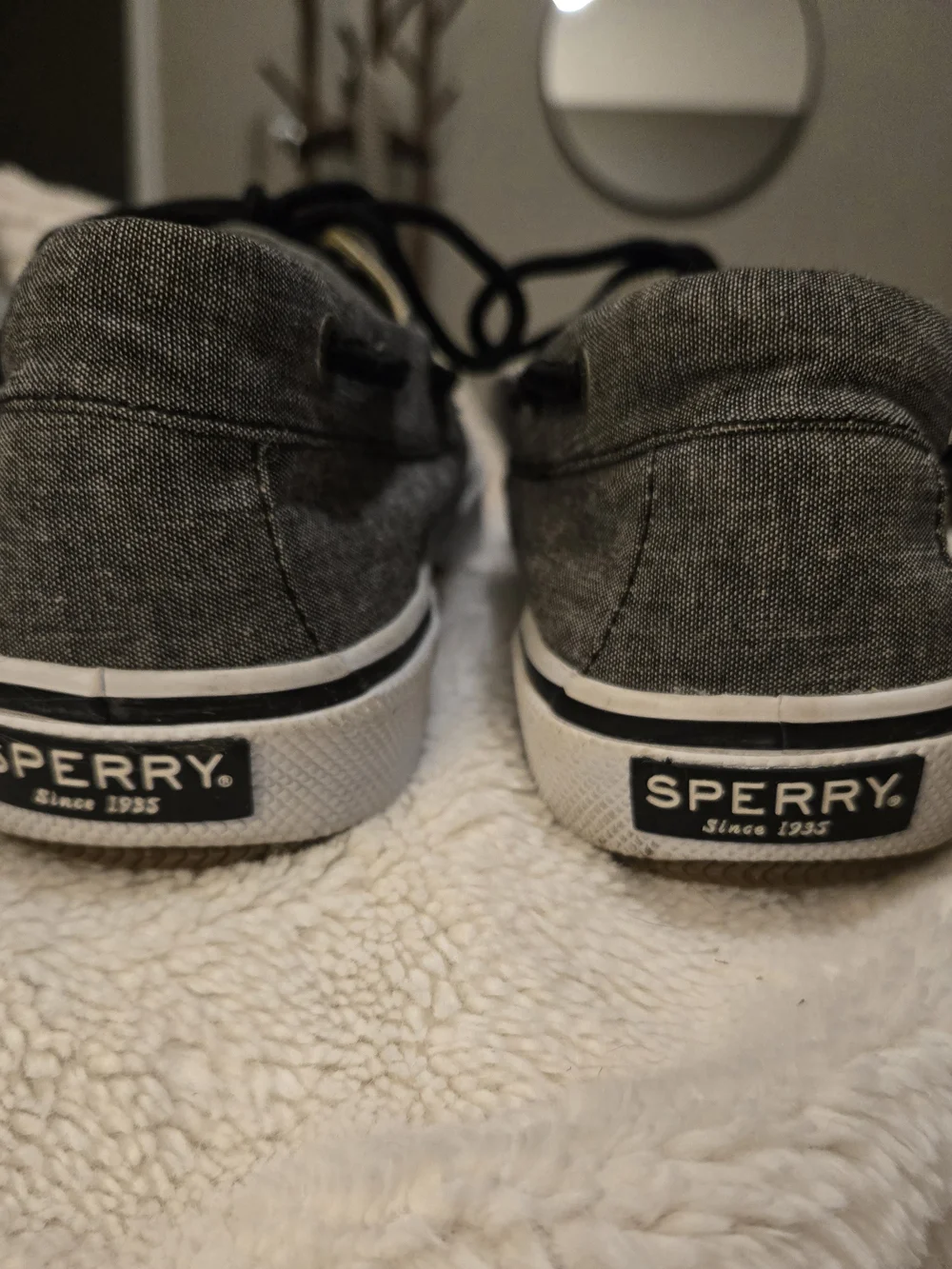 Sperry Men's Grey Canvas Boat Shoes - Classic Lace-Up